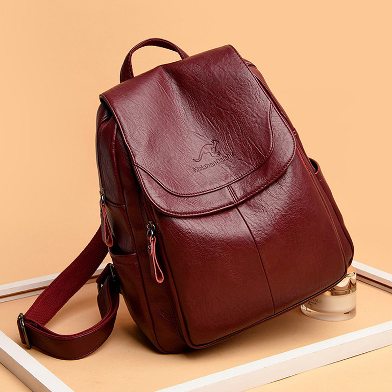 Leather Backpack Vintage - 9 ألوان المرأة حقائب ظهر جلدية