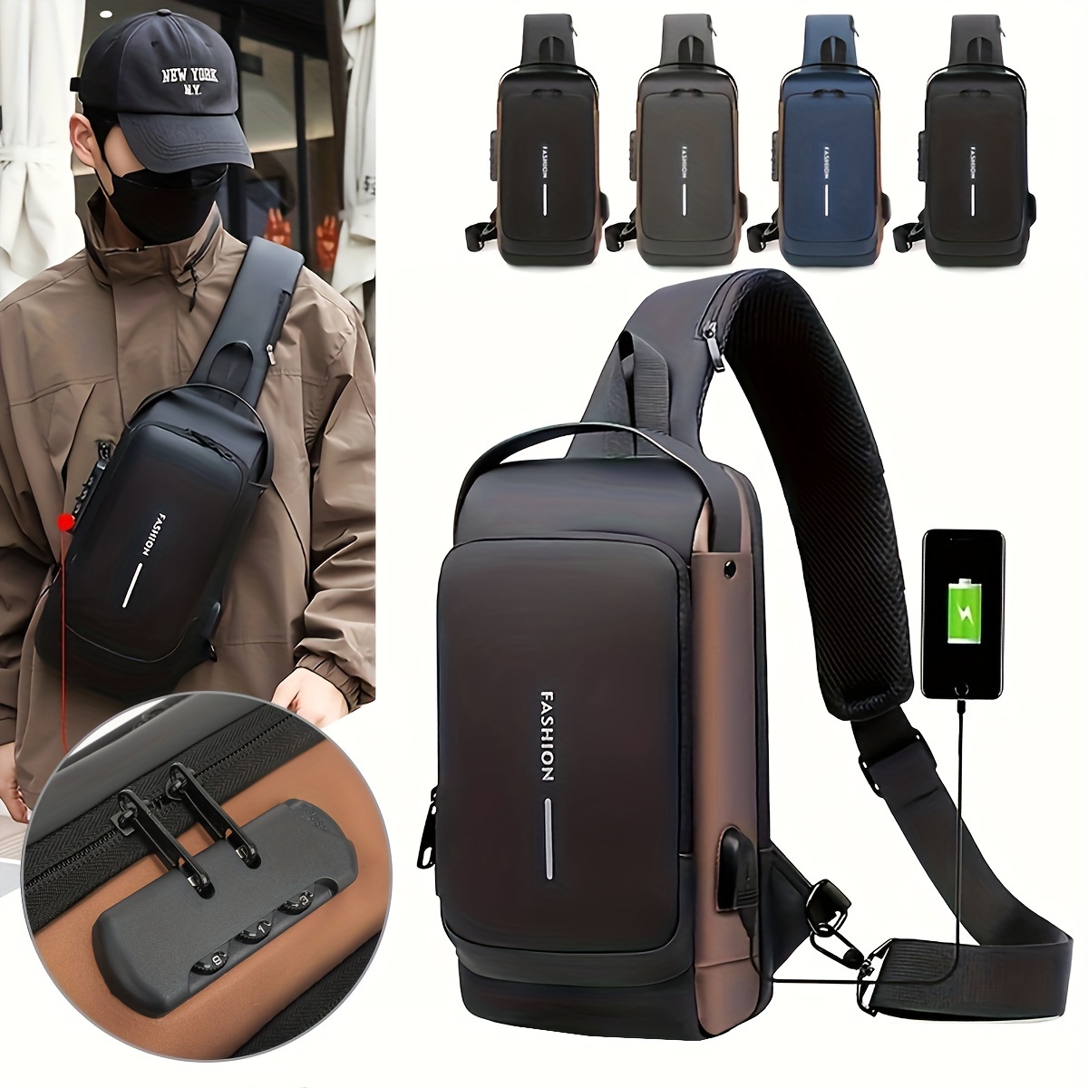 Travel Backpack Anti Theft - قفل بكلمة مرور مضاد للسرقة حقيبة