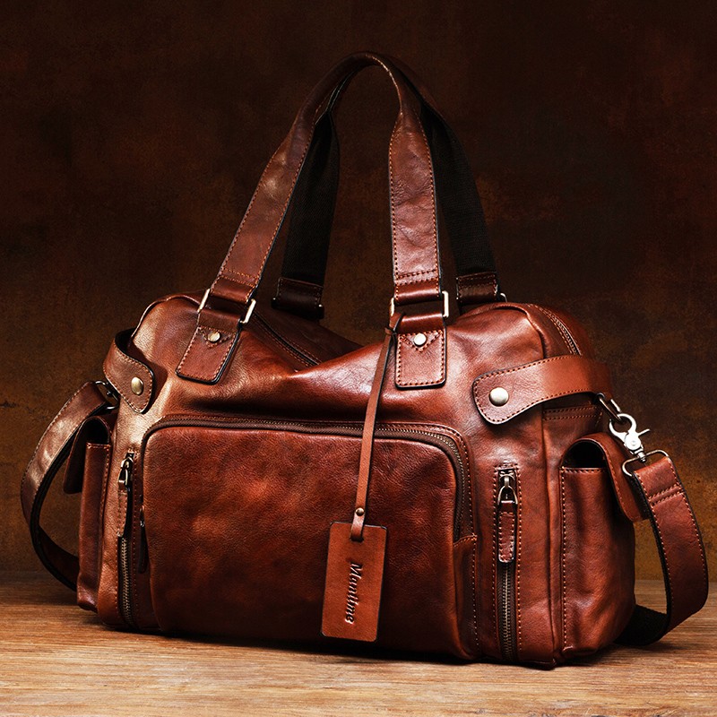 Canvas Backpack Casual - حقيبة رجالية كلاسيكية من الجلد المدبوغ
