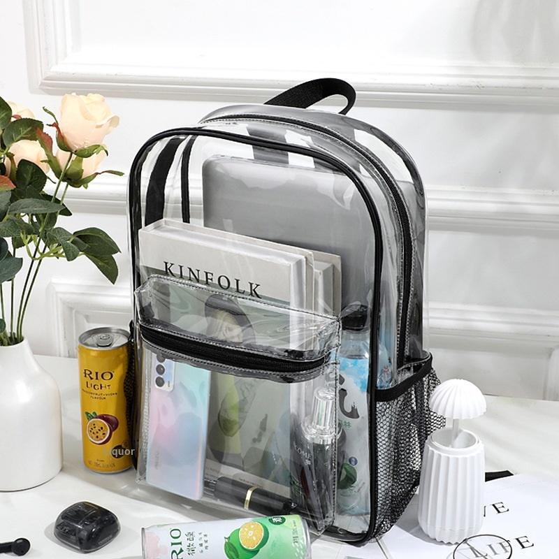 Canvas Backpack Casual - حقيبة ظهر شفافة من البولي فينيل