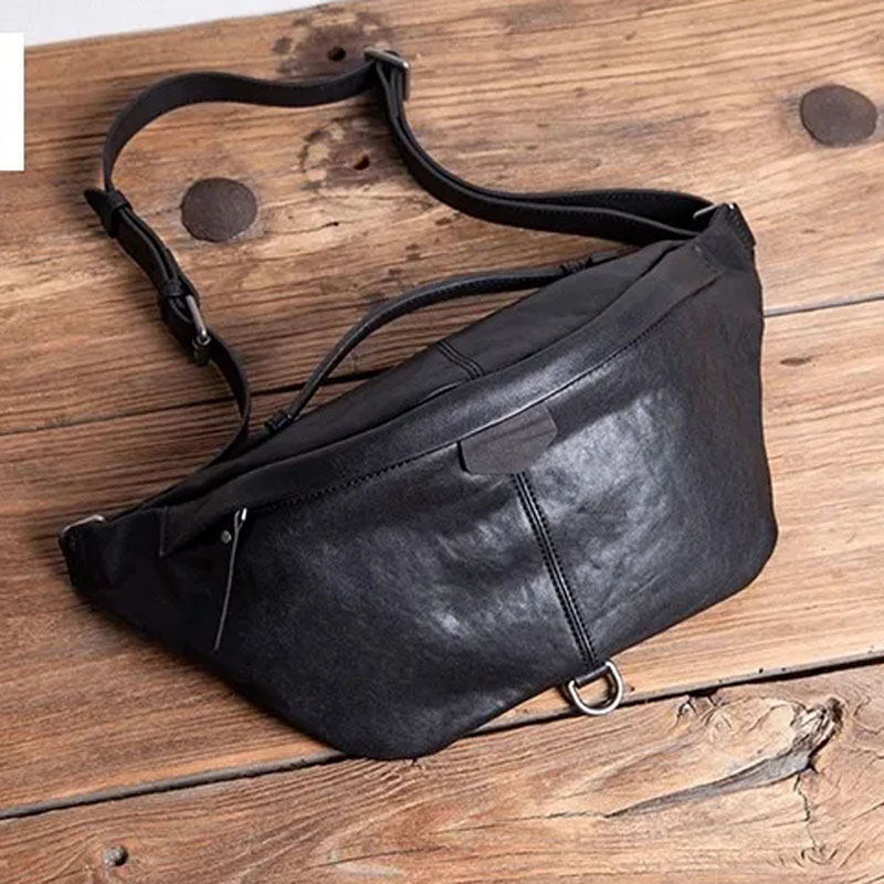 Leather Backpack Vintage - حقيبة صدر من الجلد الطبيعي للرجال