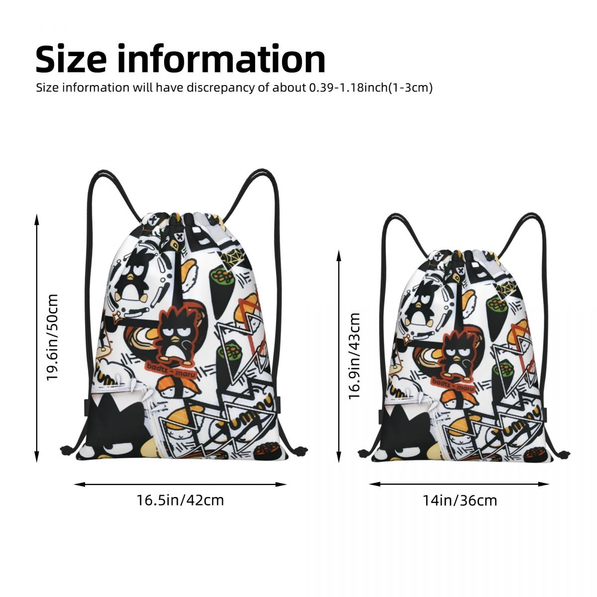 لطيف الكرتون البطريق باد Badtz - مراجعة Drawstring Gym Bag وسعره