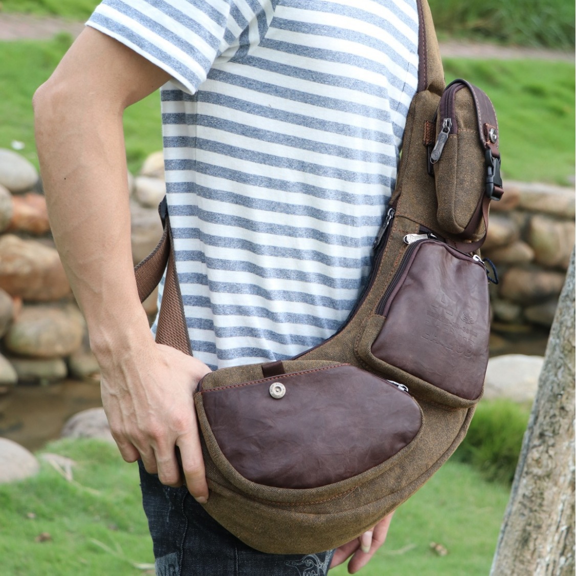 حقيبة ظهر رجالية كروس بودي، حق - مراجعة Sling Backpack Shoulder وسعره