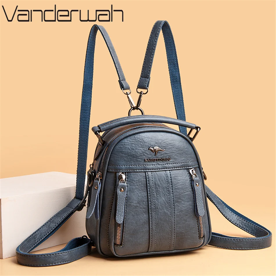 4 في 1 حقائب ظهر جلدية متعددة  - مراجعة Mini Backpack Purse وسعره