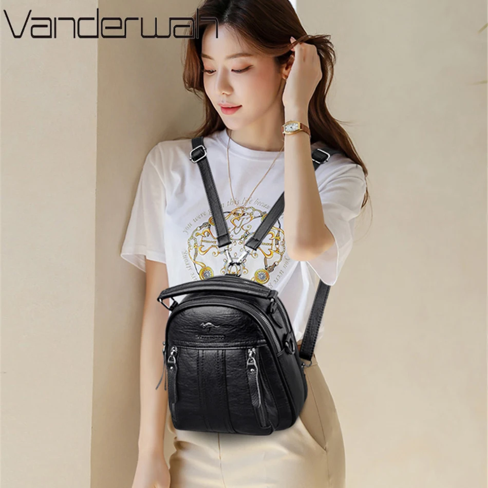 4 في 1 حقائب ظهر جلدية متعددة  - مراجعة Mini Backpack Purse وسعره