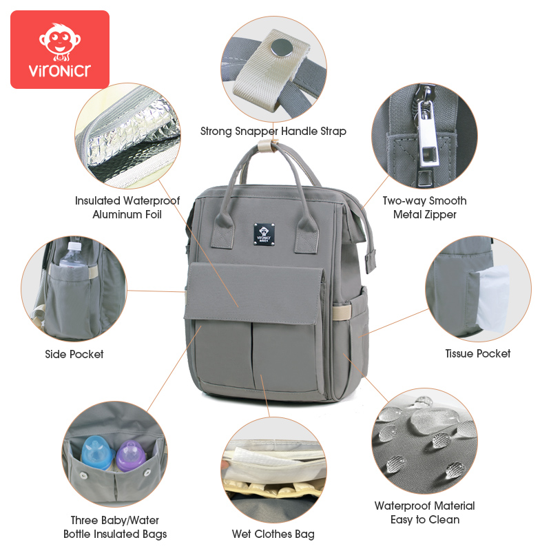 حقيبة ظهر للأمهات كبيرة السعة  - مراجعة Backpack Diaper Bag وسعره