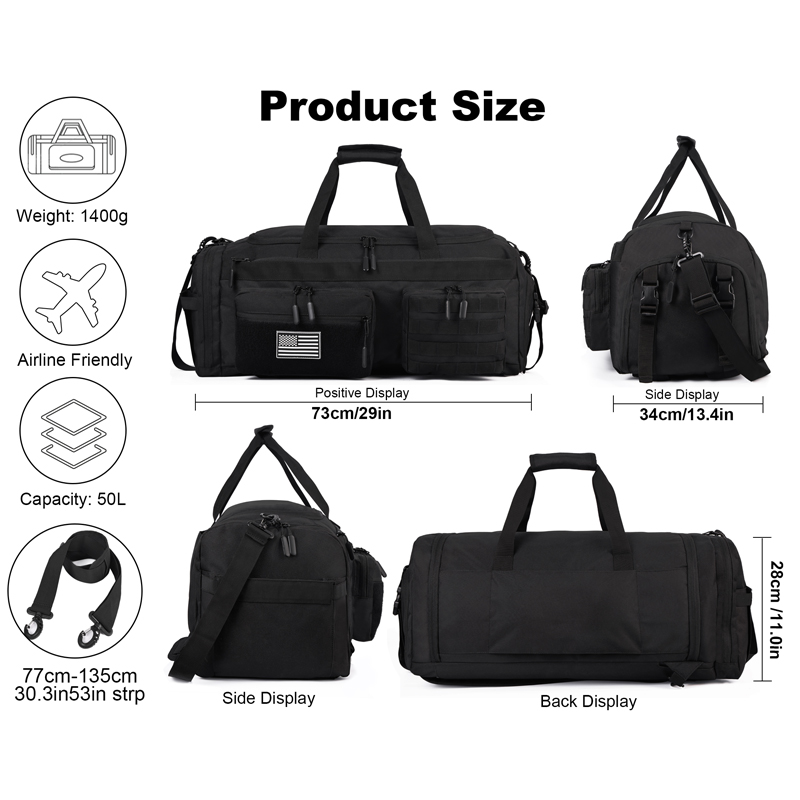 LHI 50L 3 في 1 حقيبة سفر واق م - مراجعة Urban Backpack Tactical وسعره