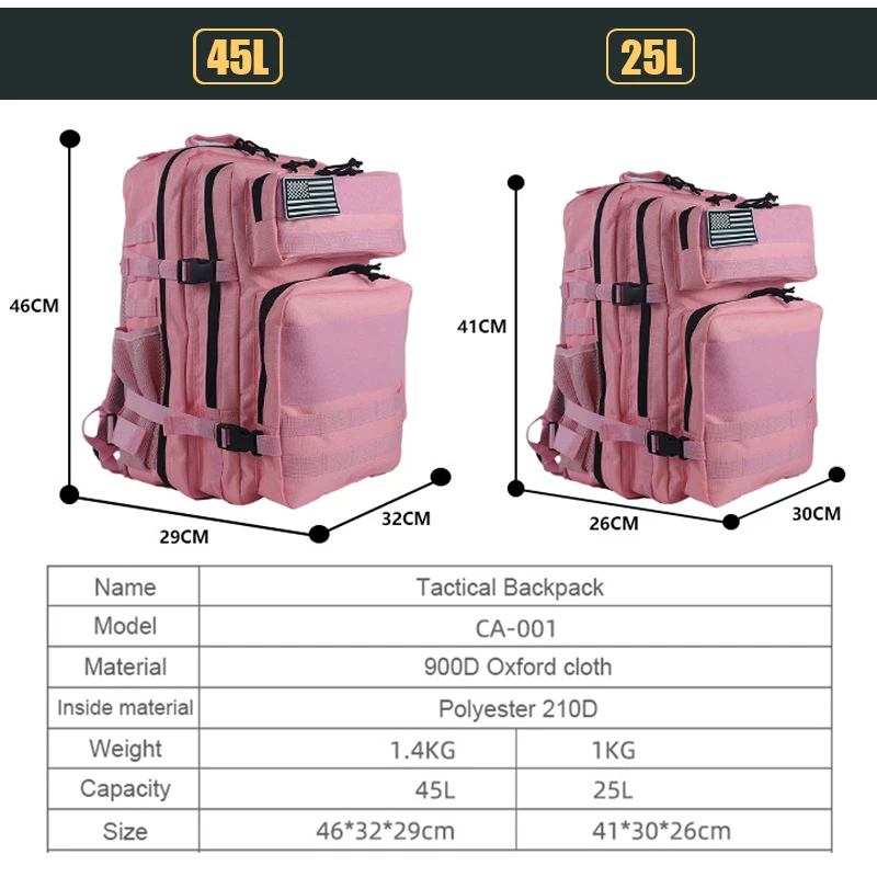 25L/45L 3P التكتيكية على ظهره  - مراجعة Urban Backpack Tactical وسعره