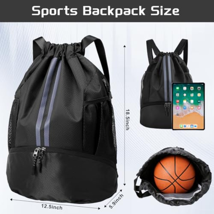 حقيبة ظهر رياضية برباط مع جيب  - مراجعة Drawstring Gym Bag وسعره