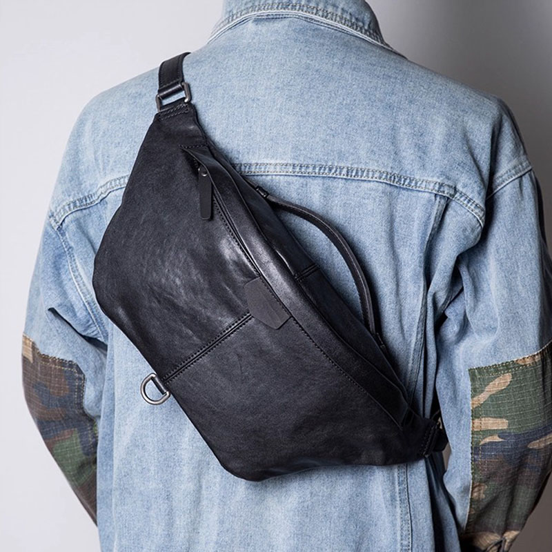 حقيبة صدر من الجلد الطبيعي للر - مراجعة Leather Backpack Vintage وسعره