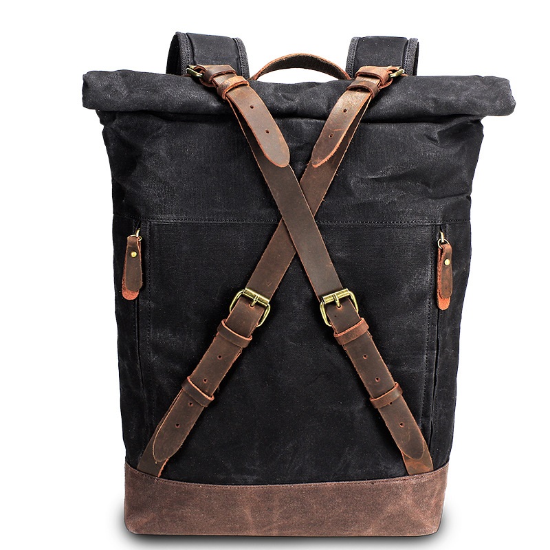 حقائب ظهر جلدية قماشية ريترو ل - مراجعة Leather Backpack Vintage وسعره