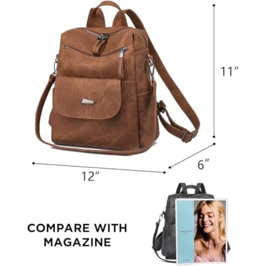 حقيبة ظهر من الجلد الصناعي للن - مراجعة Fashion Backpack Women وسعره