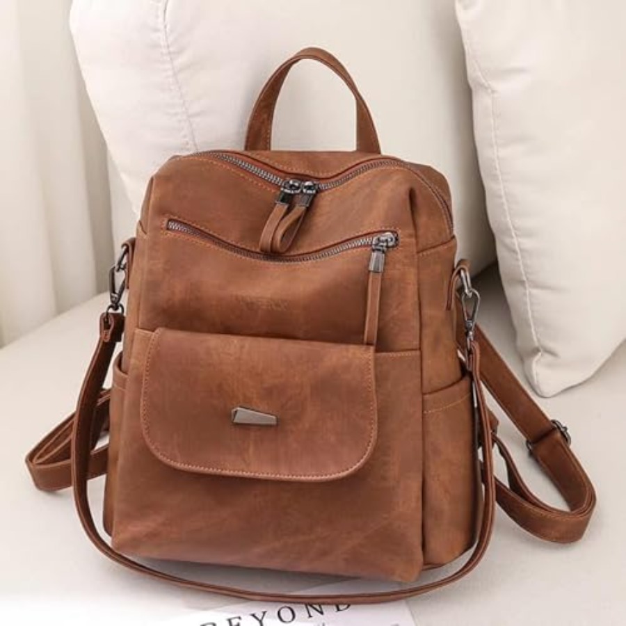 حقيبة ظهر من الجلد الصناعي للن - مراجعة Fashion Backpack Women وسعره